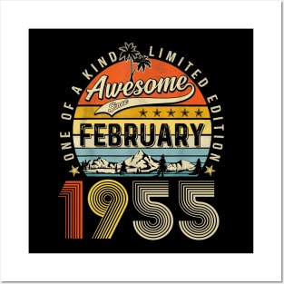 Awesome Since February 1955 Vintage 68th Birthday Posters and Art